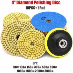10pcs Diamant Ponçage Polissage Polisseuse Pad Disque Pour Granit Marbre Béton