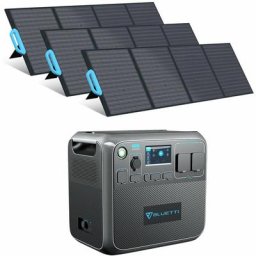 Kit de Groupe Electrogène 2000W/2000Wh AC200P avec 3pcs PV120 Panneaux Solaires Monocristallins de