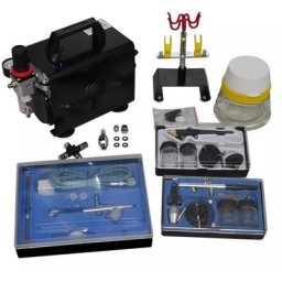Hommoo - Kit de compresseur d'aerographe avec 3 pistolets HDV03497