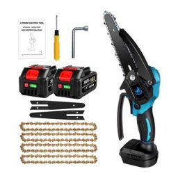 Scie à chaîne électroportative 1200W ONEVAN 6 pouces Mini tronçonneuse électrique sans fil - Bleu