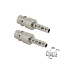 Silverline - embouts pour tuyau ø 8 (2) coupleur type euro line