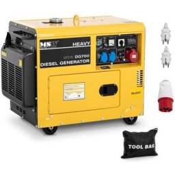 Groupe Électrogène Diesel Mono Et Tri Démarrage Électrique 5 kW Réservoir 14,5L - Jaune