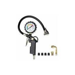Manometre Pression Pneu, Numérique Manomètre Pneu, Pistolet de Gonflage Manomètre Avec 4 Bouchons