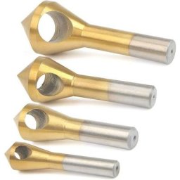 Fraise pour perceuse Fraise à Chanfreiner 4Pcs Foret Conique Chanfreinage Set Fraise Conique
