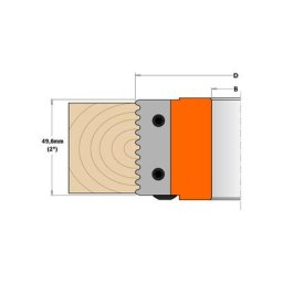 Cmt Orange Tools - 695.008.01 jeu de couteaux pour bouvetage dents de scie 49,6X12X1,5