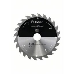 Lame de scie circulaire standard pour bois, 190x1.6 / 1.1x30, 24 dents - Bosch