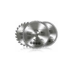 Set of 3 Tungsten Carbide Circular Saw Blades, 24T 48T 60T tct Sah for Wood Metal and Aluminum (210