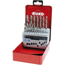 214214 hss-g Jeu de forets pour le métal 19 pièces din 338 tige cylindrique 1 set A782382 - Ruko