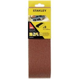 Stanley 3 bandes abrasives 75x533 grain 80 sta33191-xj