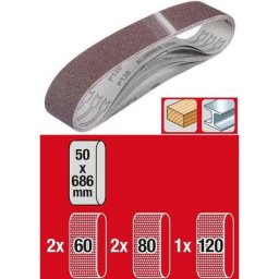 Set de 5 bandes à poncer 50 x 686 mm - Kwb By Einhell