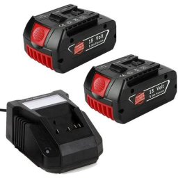 Pack de 3) 2X Batterie au lithium professionnelle 18 v 5,0 Ah & Chargeur AL1820CV pour Bosch