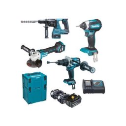 Kit Makita DHP486+DTD153+DGA513+DHR243 DLX4158TJ