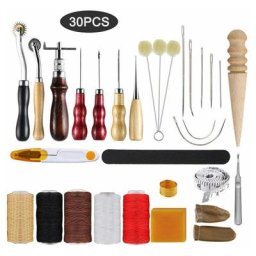 Linghhang - Ensemble d'outils d'artisanat en cuir de 30 pièces pour chaussures en cuir, sacs,