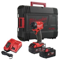 Milwaukee - Visseuse à chocs 18V fuel 1/4 226 Nm (2x5,0 Ah) M18 FID3-502X 4933479865