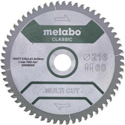 Metabo MULTI CUT CLASSIC 628285000 Lame de scie circulaire 254 x 30 x 1.8 mm Nombre de dents: 60 1