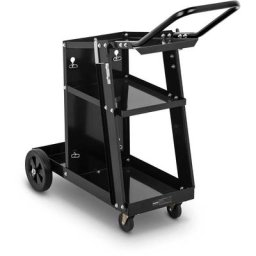Stamos - Chariot De Soudage Mobile Atelier Soudure Support Bouteilles Poste à Souder 80kg - Noir