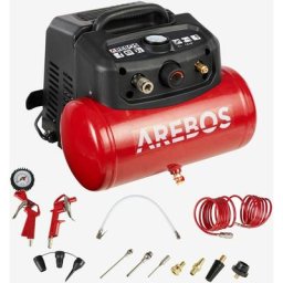 Arebos - Compresseur d'air avec kit d'accessoires 13 pièces Compresseur régulateur mobil Sans huile