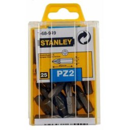 Stanley - Embout de vissage pozidriv pz2 25mm - 25pieces - 1-68-949