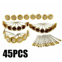 45PCS Kit d'outils de polissage des métaux Roue de brosse métallique en acier pour accessoires