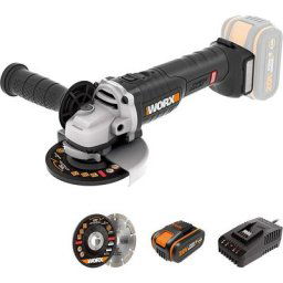 Meuleuse d'angle sans Fil 18V(20V max), Brushless, Batterie Powershare, WX812.1 - Worx