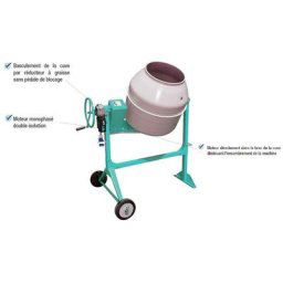 Bétonnière 160L Moteur électrique 0.3kW - Syntesi S160 - Imer
