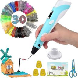 Stylo 3d intelligent avec affichage led, recharges de filament Pla 30 couleurs, compatible Pla &