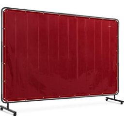 Stamos - Rideau De Soudure Avec Cadre Bâche Ignifuge En Vinyle Rideau Protection 2,3x1,9m - Rouge