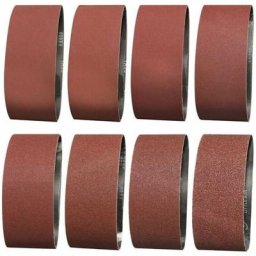 Bande Abrasive 75X457 mm- Grains 1 x 40/60 & 2 x 80/120/180/240/320/400 Bande de Ponceuse pour le