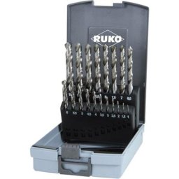 214214RO hss-g Jeu de forets pour le métal 19 pièces din 338 tige cylindrique 1 set - Ruko