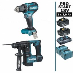 Makita - Pack pro start bl Motor 18V 2 batt 3Ah Perceuse 50Nm DDF485 + Perforateur 1,2J DHR171 + 2