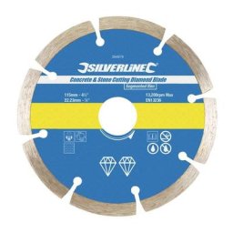 Silverline - lame diamantée à tronçonner le béton et la pierre 115 x 22,2 mm 394979