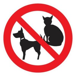 Interdit aux animaux (pictos) D.180MM normasign en ps choc