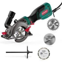 Scie circulaire 750W Hychika Mini scie circulaire 3500RPM, Profondeur de coupe maximale 48mm (90°)