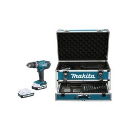 Makita - Perceuse visseuse à percussion 18V Li-Ion 1.3Ah en mallette alu + kit D'accessoires