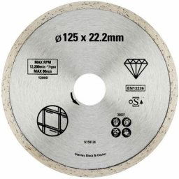 Stanley - Disque diamant à bord continu pour carrelage 125x22.2 STA38007-XJ