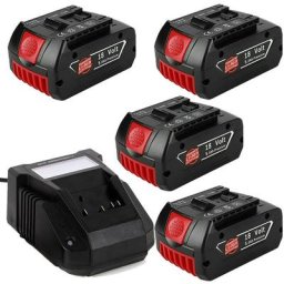 Pack de 5) 4X Batterie & Chargeur AL1820CV de rechange Bosch 18V 5.0Ah Lithium-Ion compatible avec