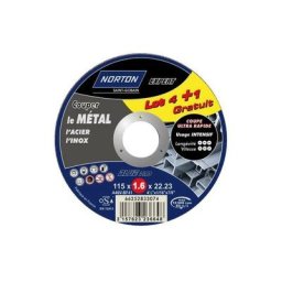 Norton - Disque métaux 115x1.6x22.2 cm blue pro lot 4+1