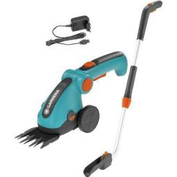 Kit cisaille à gazon ComfortCut Li + manche télescopique + roues : kit de cisailles à gazon pour