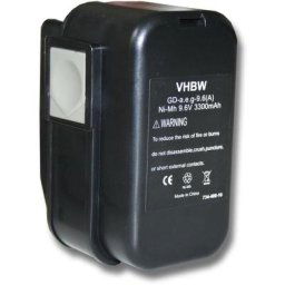 Vhbw - Batterie 3300mAh pour outil aeg 2000, Battery Light pl Option, best 9.6X, 9.6X Super, Lampe