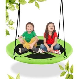 Balançoire Nid d'Oiseau pour Enfants Extérieure, Siège Suspendu Rond avec Diamète de 100cm,