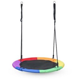 Balançoire nid d'abeille Balançoire assiette outdoor réglable en hauteur Jardin Balançoire ronde