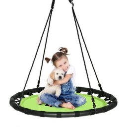 Nid de Balançoire pour Enfants φ100cm Extérieure, Balançoire Ronde Réglable en Hauteur de 100 à 160