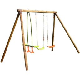 Balançoire en bois traité 3 agrès Polo
