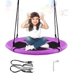 Balançoire Nid d'Oiseau pour Enfants Extérieure, Siège Suspendu Rond avec Diamète de 100cm,