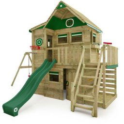 Maison sur pilotis Smart ArtHouse avec balançoire & toboggan, cabane dans les arbres avec bac à