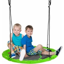 Balançoire nid d'oiseau ronde balançoire panier ø 110 cm 4 anneaux inclus métal époxy Oxford haute