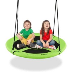 Balancoire Nid d'Oiseau Rond, Balancoire de Jardin en Tissu Oxford et pp, Ø100CM, Hauteur Reglable