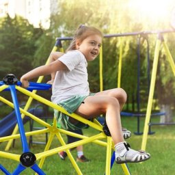 Aire de jeux Dôme d'escalade 8ft avec balançoire, structure d'escalade pour enfants avec poignées