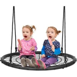 Balançoire nid d'oiseau rond 100cm balançoire d'arbre en plein air pour enfants charge maximale 150