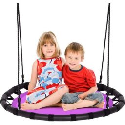 Balançoire Nid d'Oiseau Ronde Ø100CM pour Enfant Hauteur Réglable 100-160CM Charge 150 kg avec